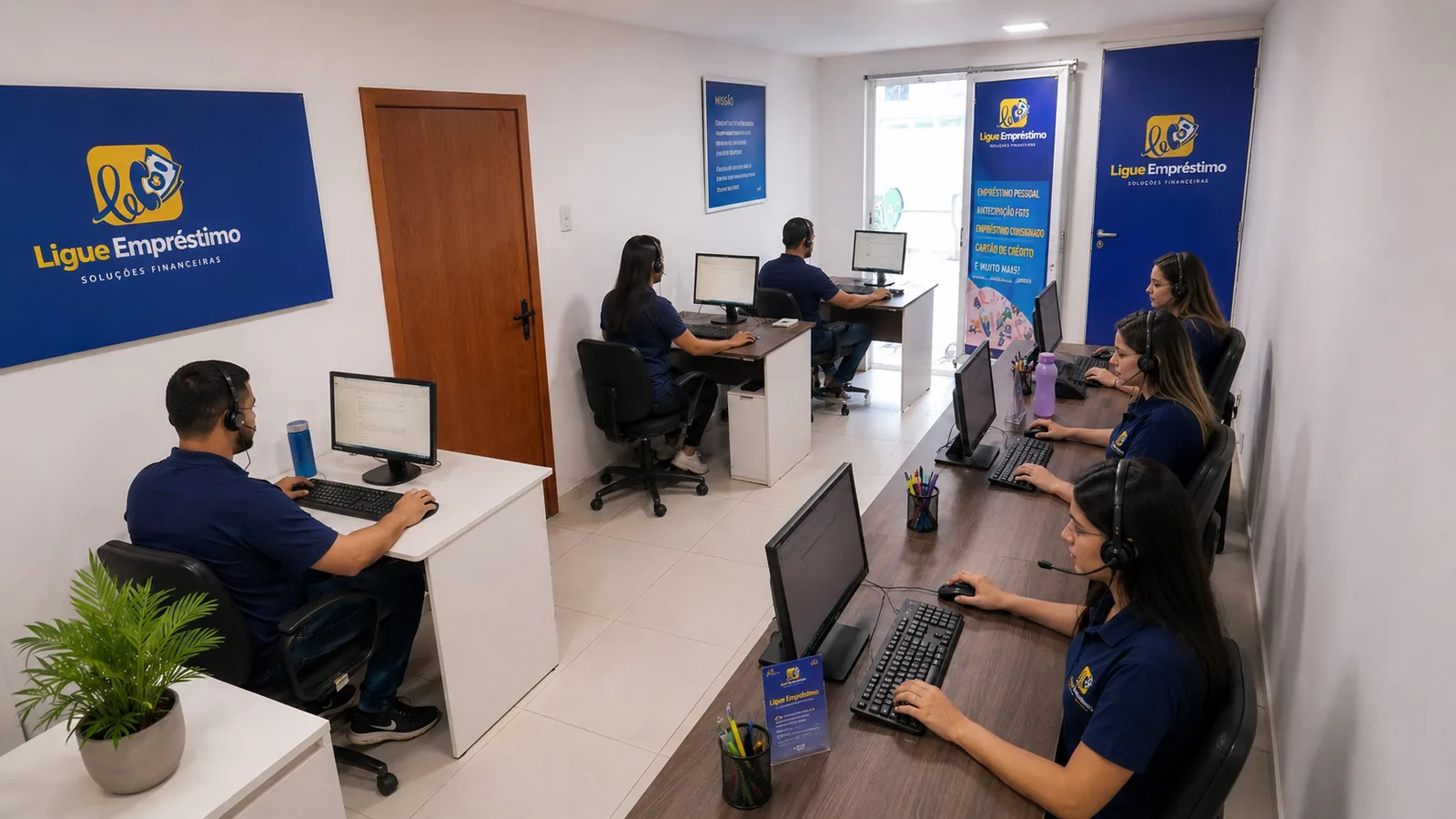 Equipe especializada da Ligue trabalhando no atendimento